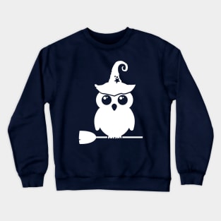 Adorable Witch Owl On Her Broom Crewneck Sweatshirt